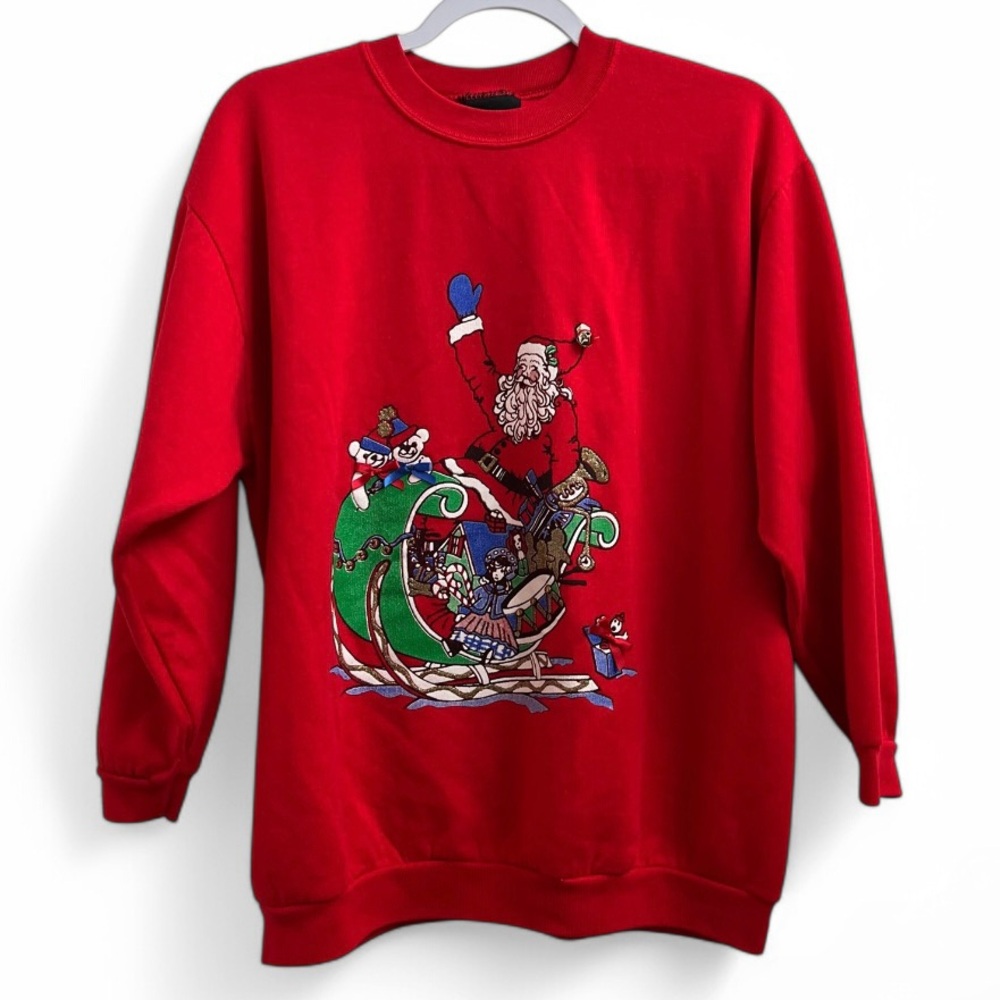 Vintage Andover Santa Claus Ugly Christmas Crewneck Sweater